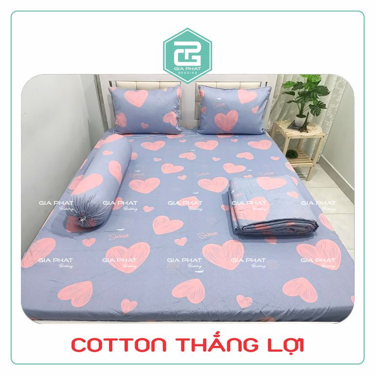 Bộ ga gối Thắng Lợi {4 món}100% Cotton chuẩn logo