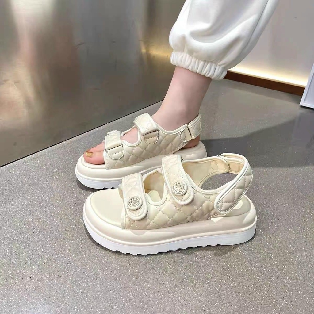 Dép sandal QUẢNG CHÂU chất da lì mềm siêu đẹp, siêu êm độn đế 5cm