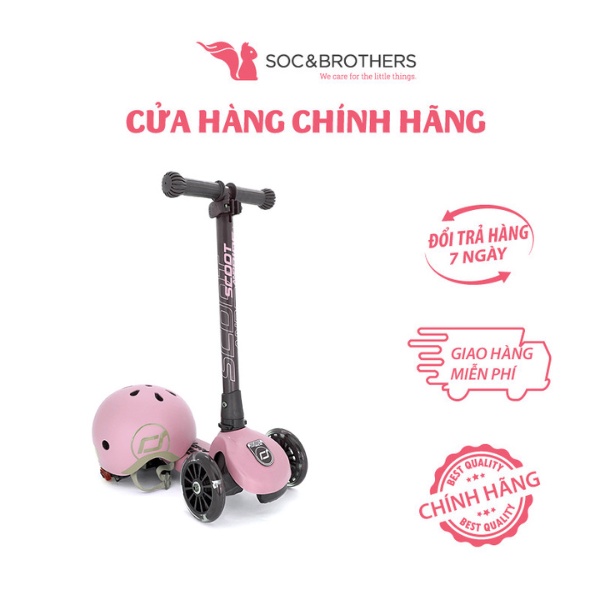 Xe scooter trẻ em Scoot and Ride Highwaykick 3 LED màu Rose