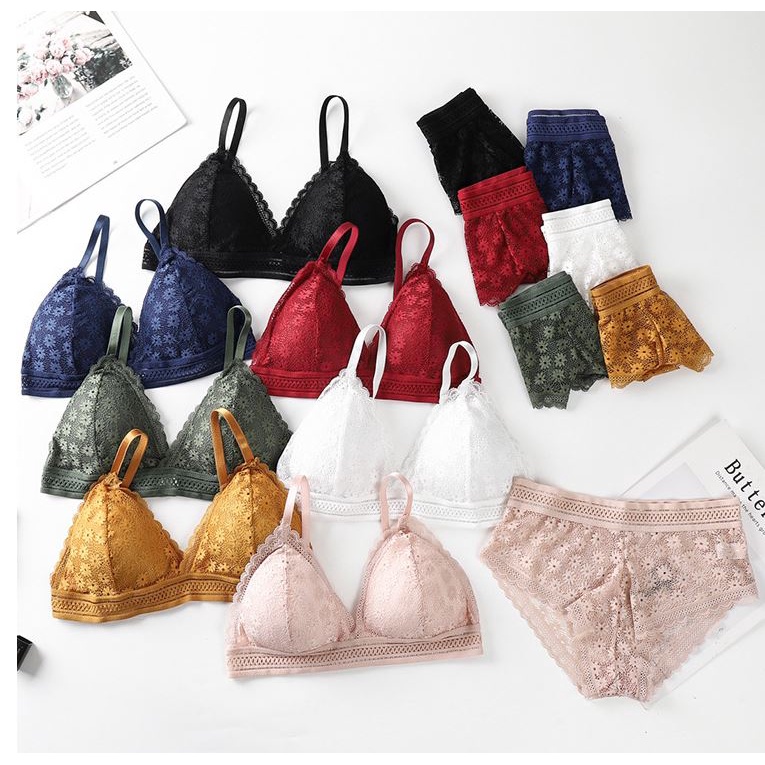 Đèn Led 38 / 85AB 38 / 85AB Chất Lượng Cao----Bộ Đồ Lót Hai Mảnh Phối Ren Không Gọng Hở Lưng Gợi Cảm 32 / 70AB