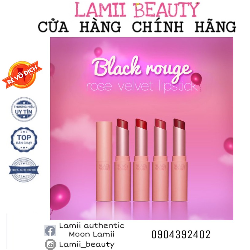 Son thỏi BLACK ROUGE ROSE VELVET LIPSTICK