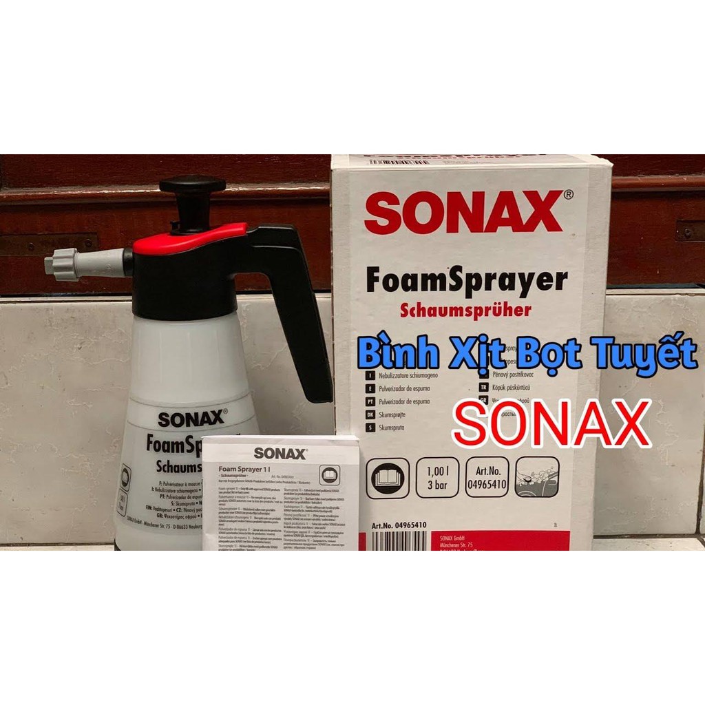 BÌNH XỊT BỌT TUYẾT RỬA XE CẦM TAY TIỆN DỤNG NHIỀU BỌT SONAX FOAM SPRAYER 1 LIT