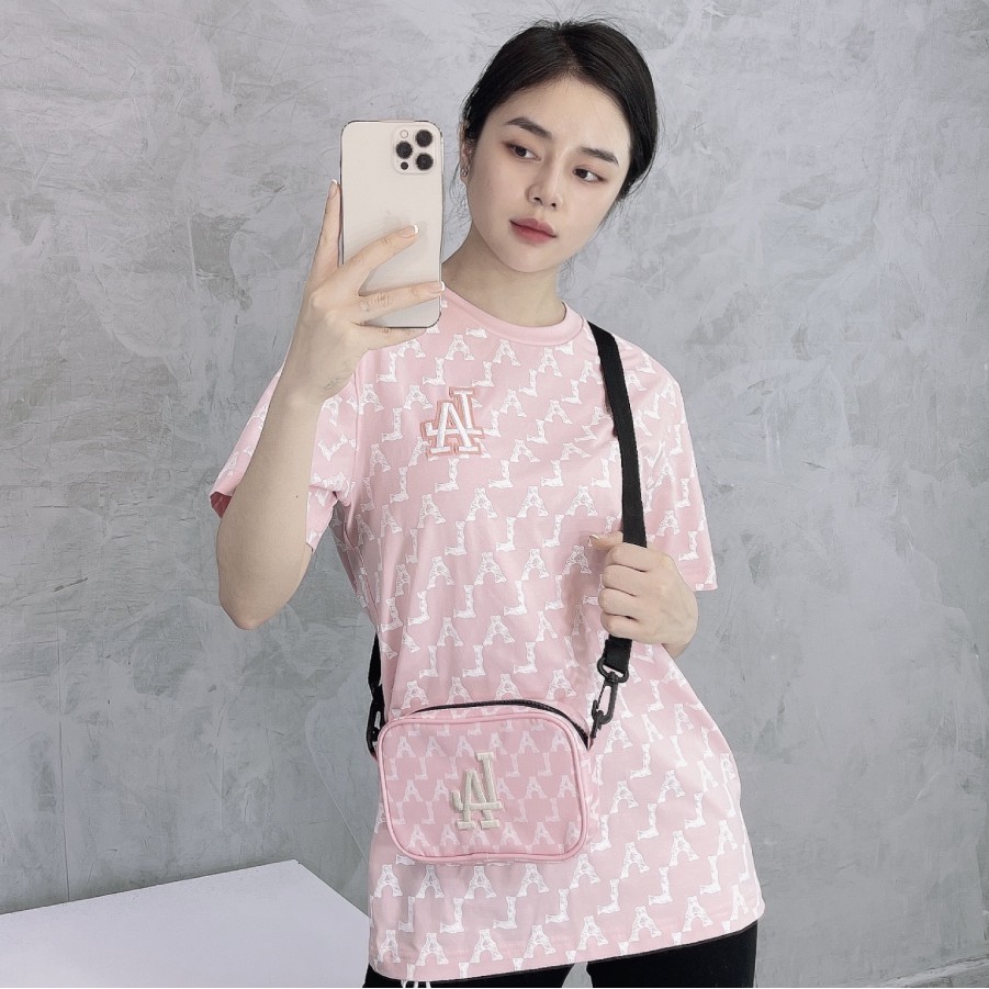 [ XẢ LỖ ] Túi Đeo Chéo MLB NY Hồng B214 LA Monogram Crossbody Bag Pink Full Tag Code