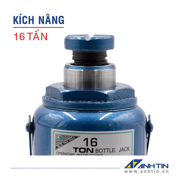 Con đội 16 tấn | Kích nâng xe ô tô xe tải | Kích thủy lực | 16 tấn | Chiều cao nâng 125mm | Chiều cao ren 60mm