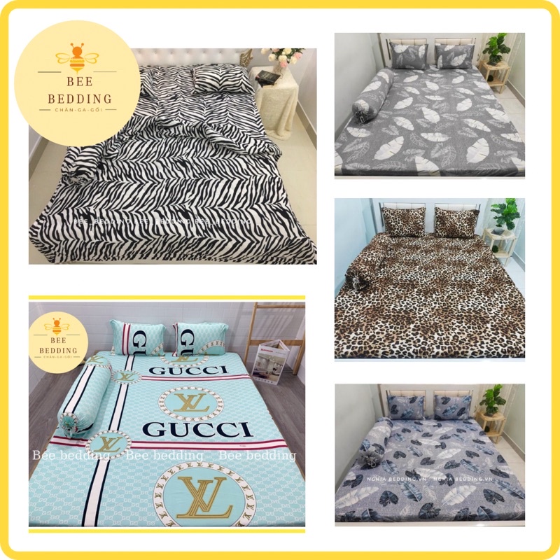 BỘ GA THUN LẠNH HÀN QUỐC 4 món ( ga+ 2 áo gối nằm+ 1 áo gối ôm)