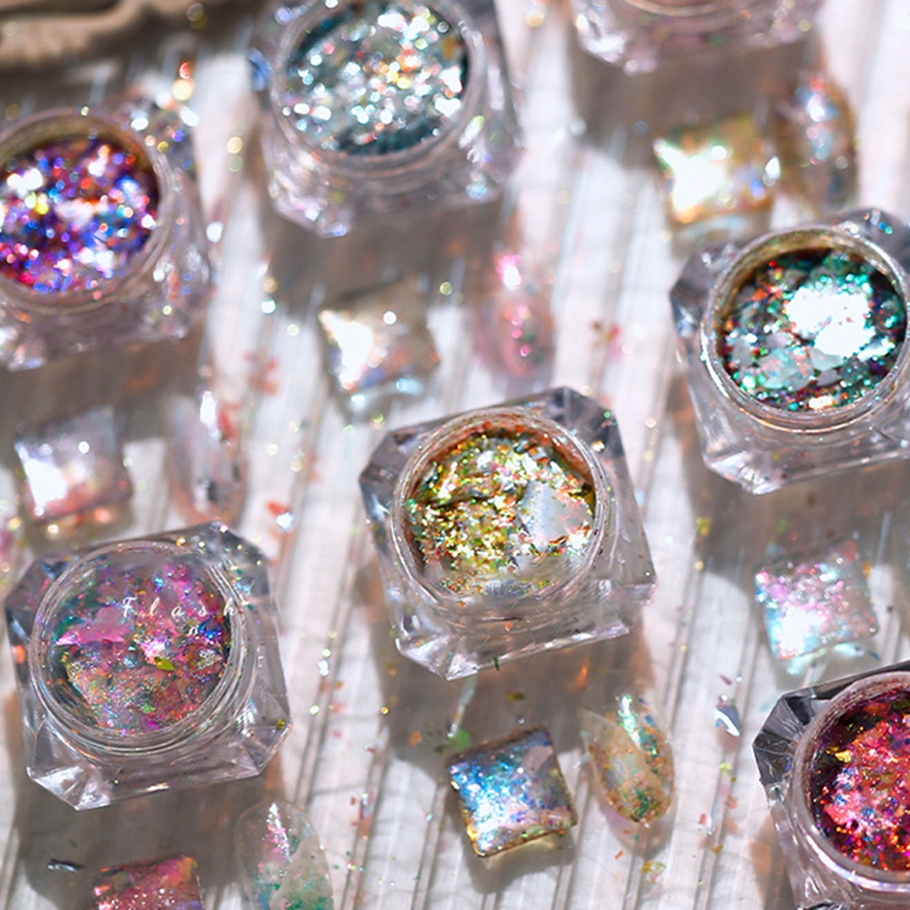 1 Hộp Hạt Kim Sa Lấp Lánh Nhiều Hình Dạng Trang Trí Móng Tay Nghệ Thuật