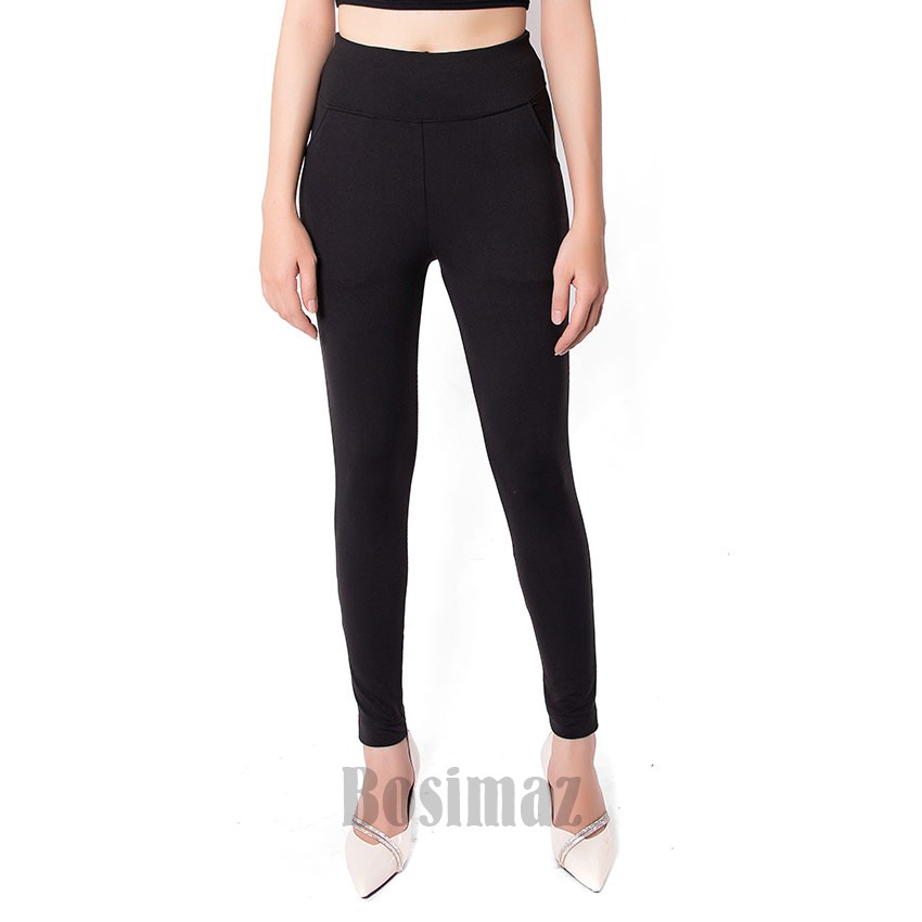 Quần Legging Nữ Bosimaz MS111 dài túi trước màu đen cao cấp, thun co giãn 4 chiều, vải đẹp dày, thoáng mát không xù lông | WebRaoVat - webraovat.net.vn