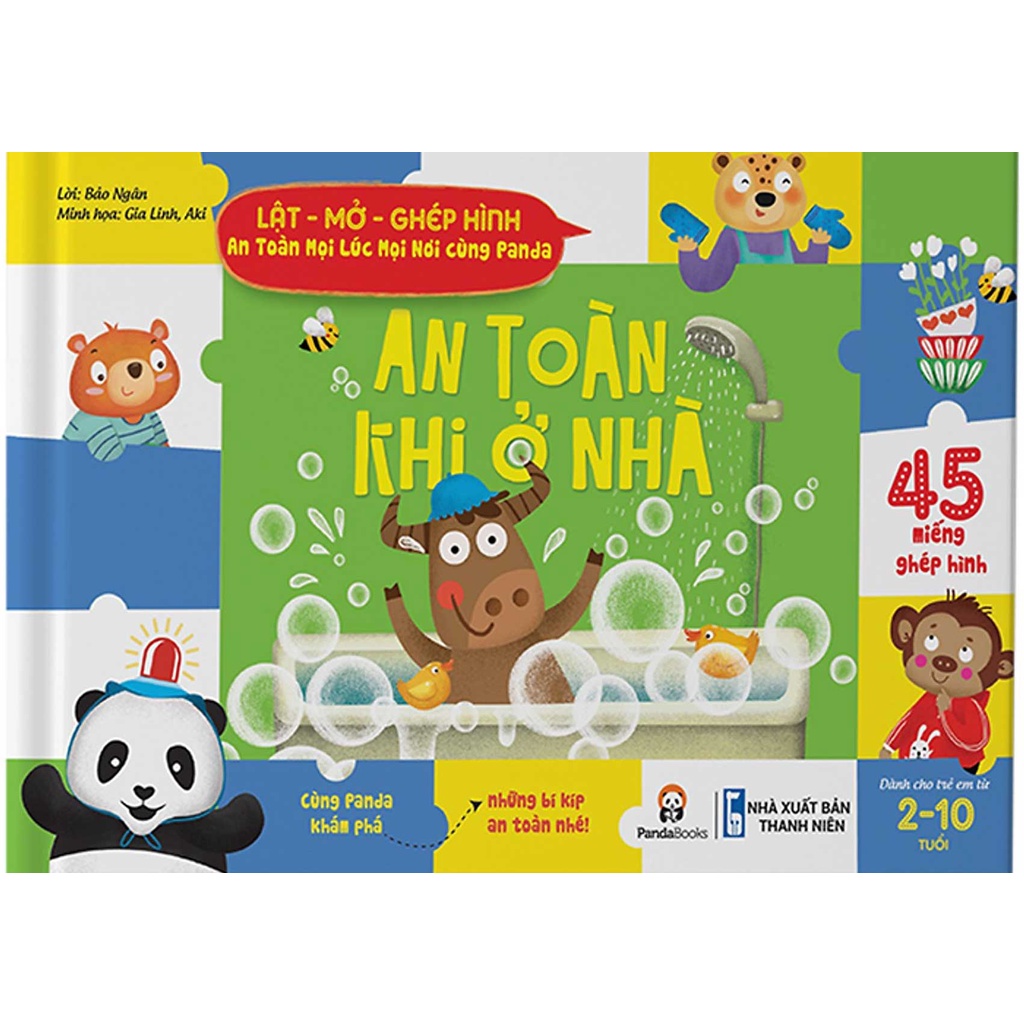 Sách - An Toàn Khi Ở Nhà: Lật - Mở - Ghép Hình - An Toàn Mọi Lúc Mọi Nơi Cùng Panda