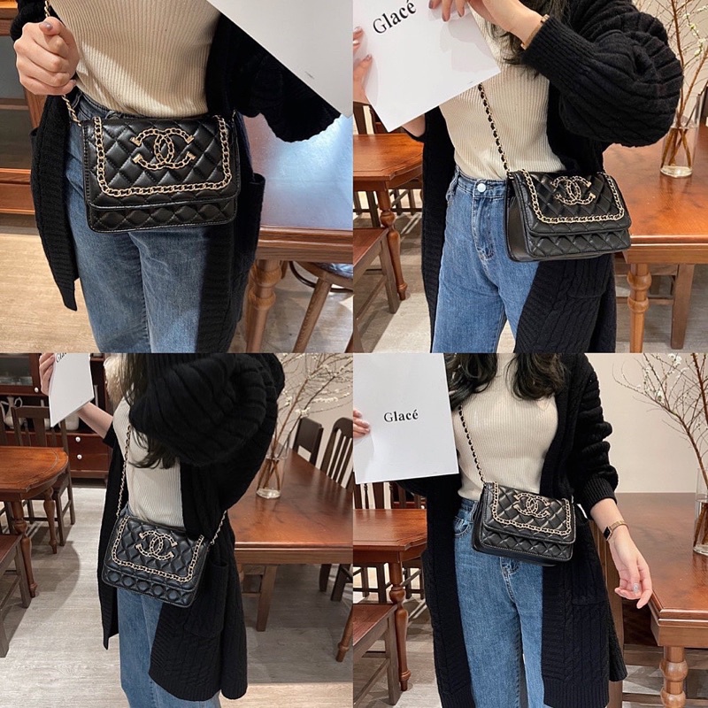 BÁN SỈ TÚI CHALEO XÍCH 2 MÀU ĐEN ĐỎ CHO NỮ