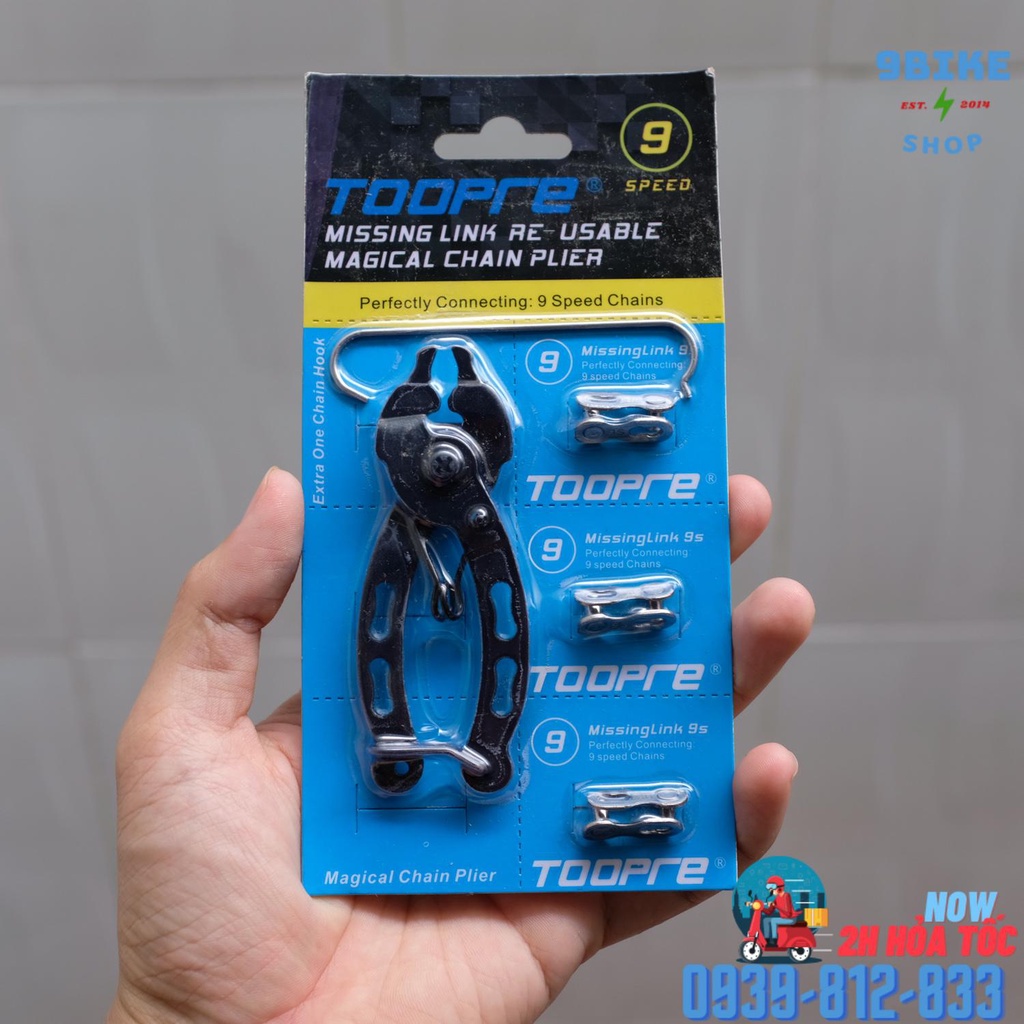 Bộ nối sên nhanh masterlink kèm kềm bấm và giữ sên Toopre cho 9,10,12 tốc độ