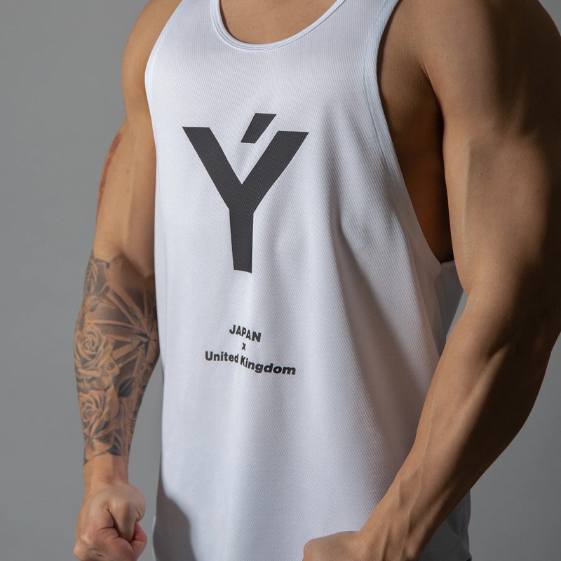 Bộ quần áo tập gym nam YT quần short + Áo tank top nam mặc đi tập chất vải thun lưới thoáng mát