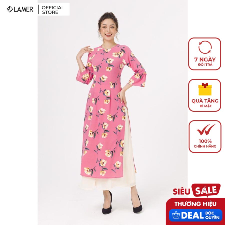 Áo dài cách tân nữ tay bèo LAMER L61A19Q019 (Áo không kèm quần)