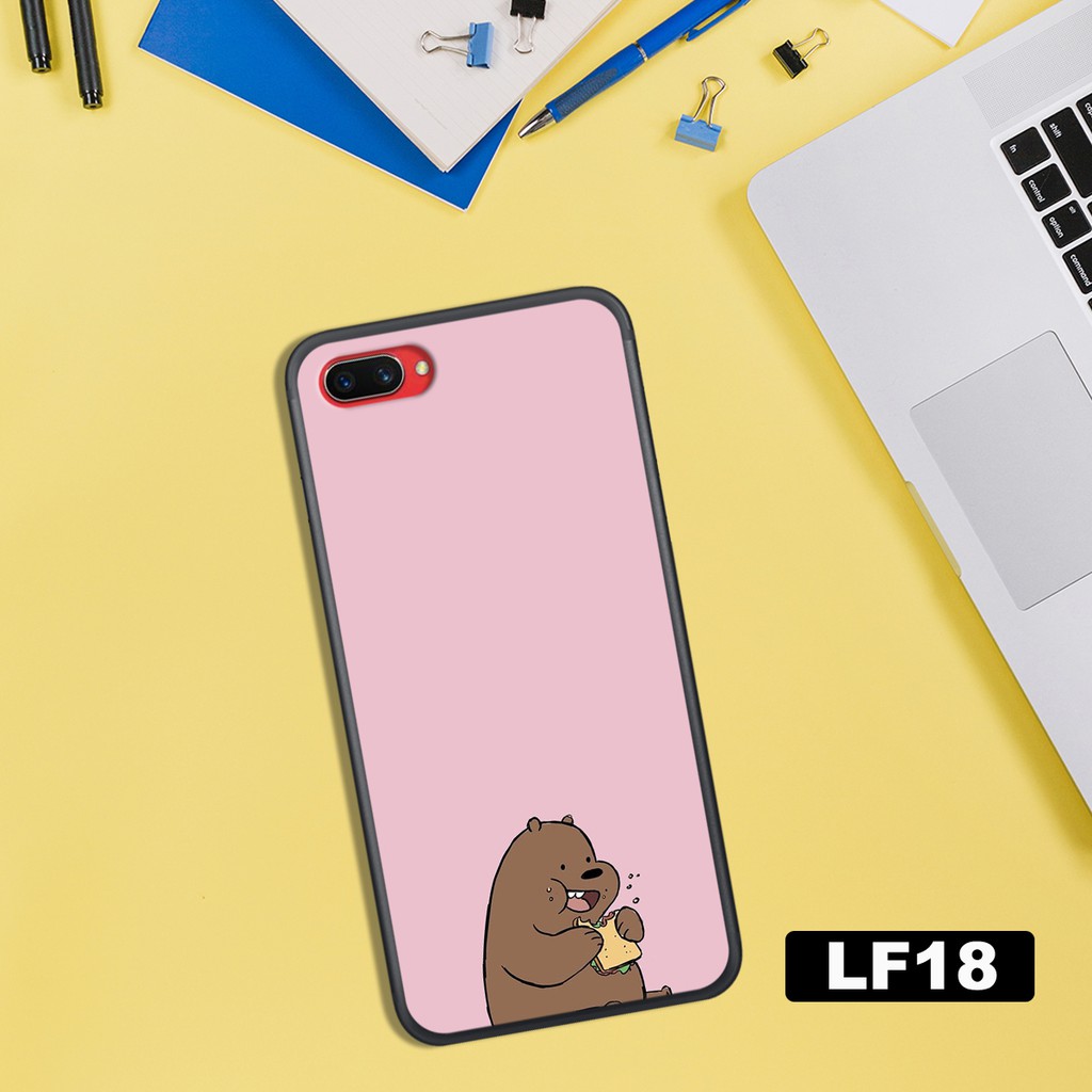 ỐP LƯNG OPPO A3S – F9 – A7 IN HÌNH GẤU WE BARE BEAR TIẾT DỄ THƯƠNG SIÊU ĐẸP