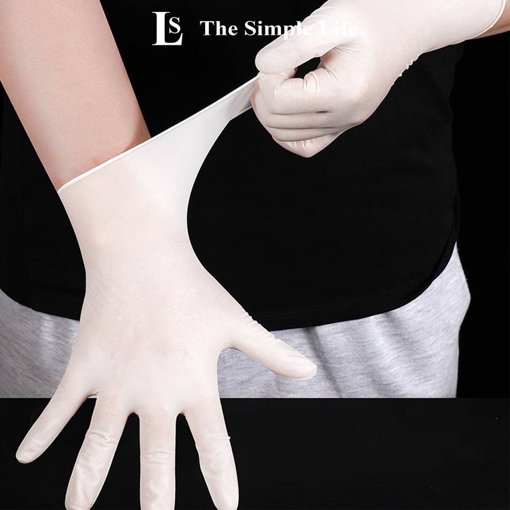 Găng tay cao su 100 cái, găng tay cao su dùng trong thực phẩm, nấu ăn, vệ sinh bếp siêu dai dùng 1 lần [CHÍNH HÃNG]