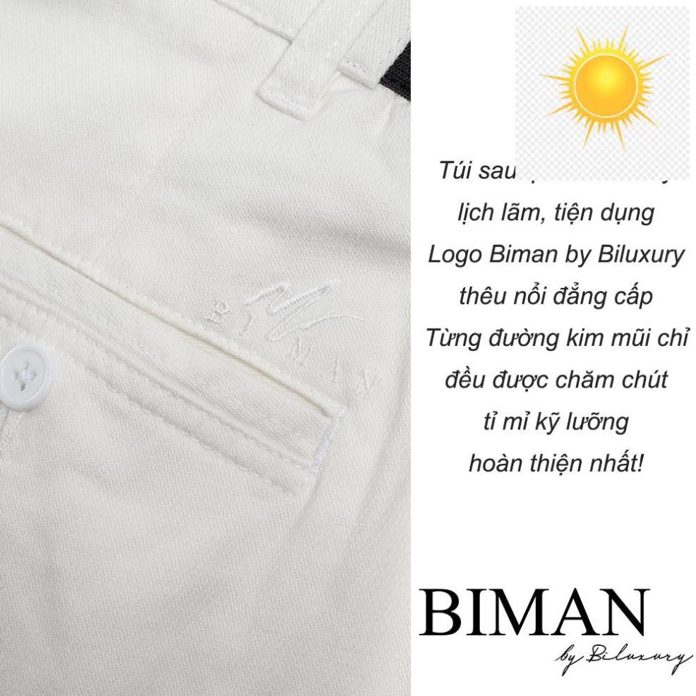 🤾👷 Quần đùi nam Biman by Biluxury short kaki ngố lửng khoá kéo cạp chun đứng dáng lịch lãm 5QNKB002TRK 🤾👷