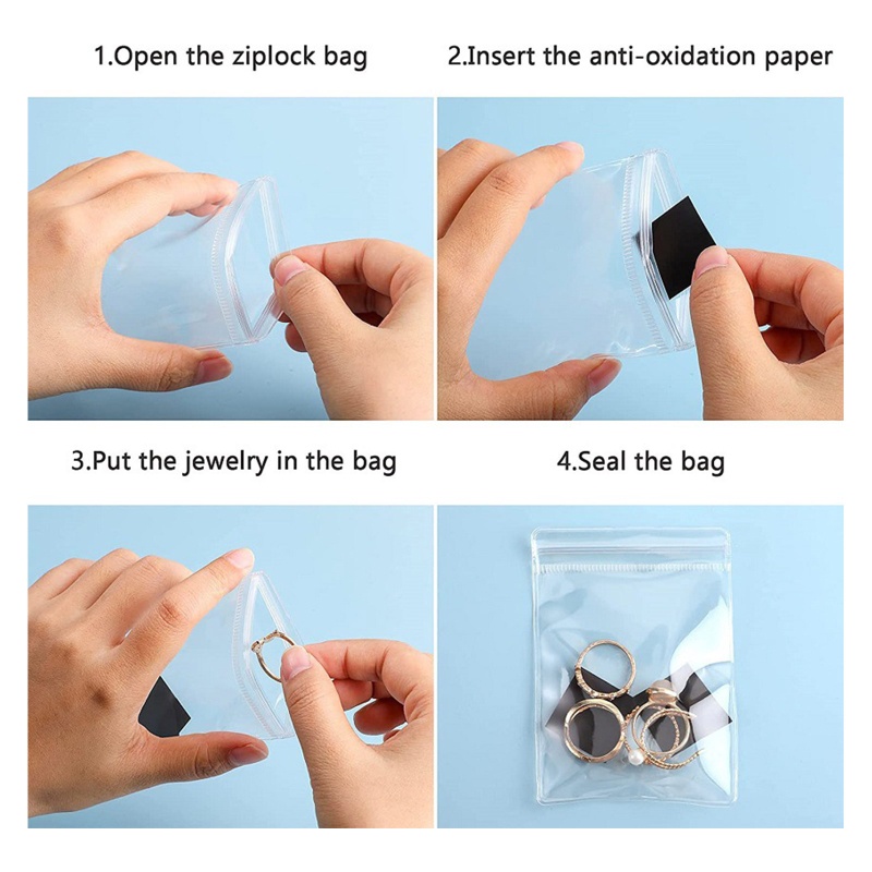 Set 25 Túi Đựng Trang Sức 25 Ngăn Có Khóa Kéo Chống Ẩm Mốc Tiện Dụng