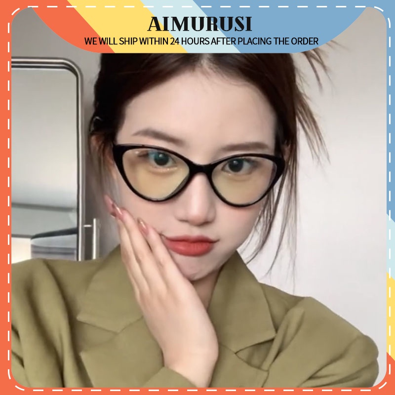 (AIMURUSI) COD Kính Gọng Mắt Mèo Tam Giác Chống Ánh Sáng Xanh Thời Trang Phương Tây Chất Lượng Cao Phong Cách Hàn Quốc Thường Ngày Cho Nữ Và Nam