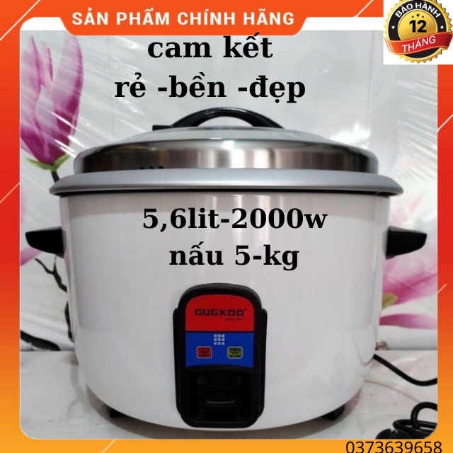 Nồi Cơm Điện Công Nghiệp GUCKDD -5,6 LIT-2000W- Công nghệ Hàn Quốc-nấu cơm tập thể,nồi bền,đẹp,giá rẻ,Bảo Hành 12 Tháng