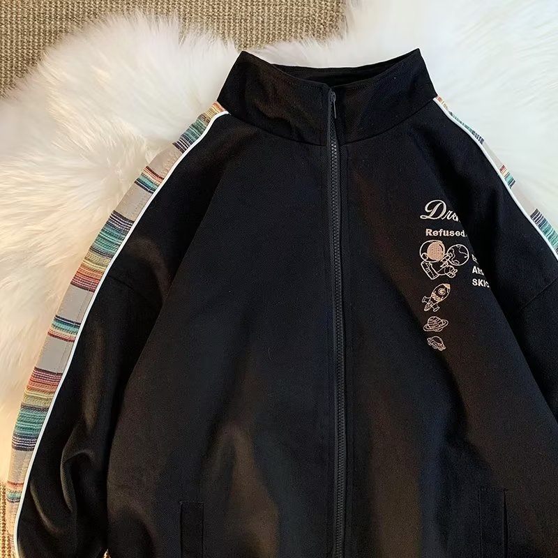 Áo Khoác Bóng Chày Dài Tay Thời Trang Dành Cho Nam Nữ Áo khoác bóng chày nữ in retro Áo khoác dây kéo chất lượng cao 2 lớp vải Áo khoác unisex