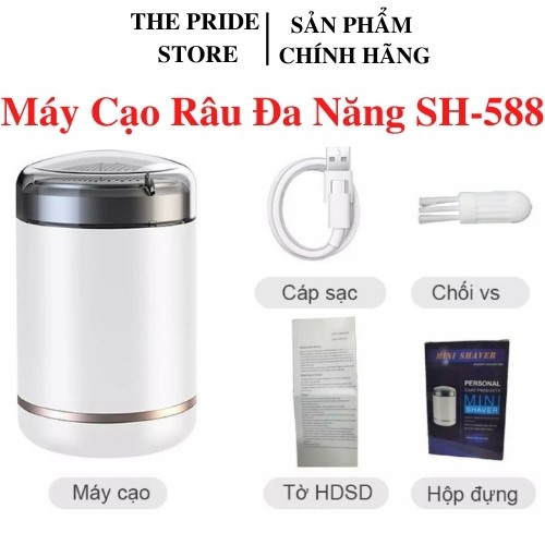 [CHÍNH HÃNG] Máy Cạo Râu Đa Năng SH-588 Dao Cạo Dâu 3 Lưỡi Trefoil Nhật Bản Không Đau Rát, Trầy Xước, Sạc Pin Tiện Lợi