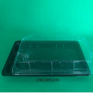 50 BỘ KHAY NHỰA ĐEN + NẮP ST6