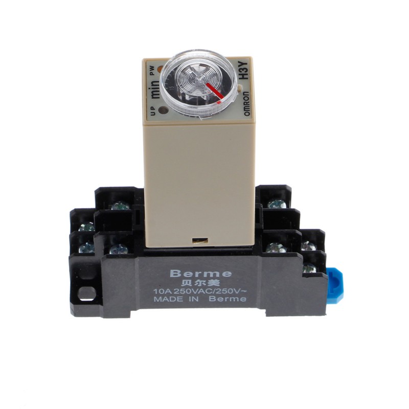 ♡ ♡ AC 220V H3Y-2 Power On Time Delay Relay Solid State Timer 1.0~30 Min Socket Base