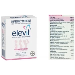 Vitamin tổng hợp Elevit cho mẹ bầu mẫu mới - Bổ sung acid Folic , sắt , multivitamin hàm lượng cao