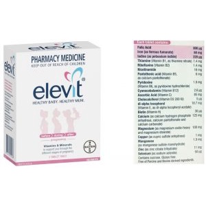 Vitamin tổng hợp Elevit cho mẹ bầu mẫu mới - Bổ sung acid Folic , sắt , multivitamin hàm lượng cao