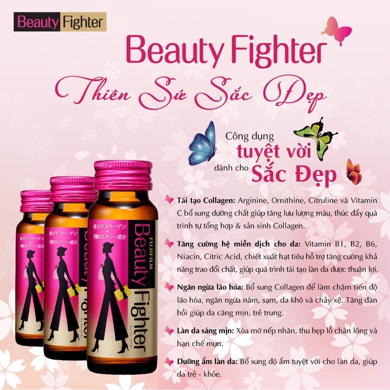 Collagen dạng nước đẹp da giữ dáng Beauty Fighter nhật bản [CHÍNH HÃNG] hộp 10 lọ 50ml | BigBuy360 - bigbuy360.vn