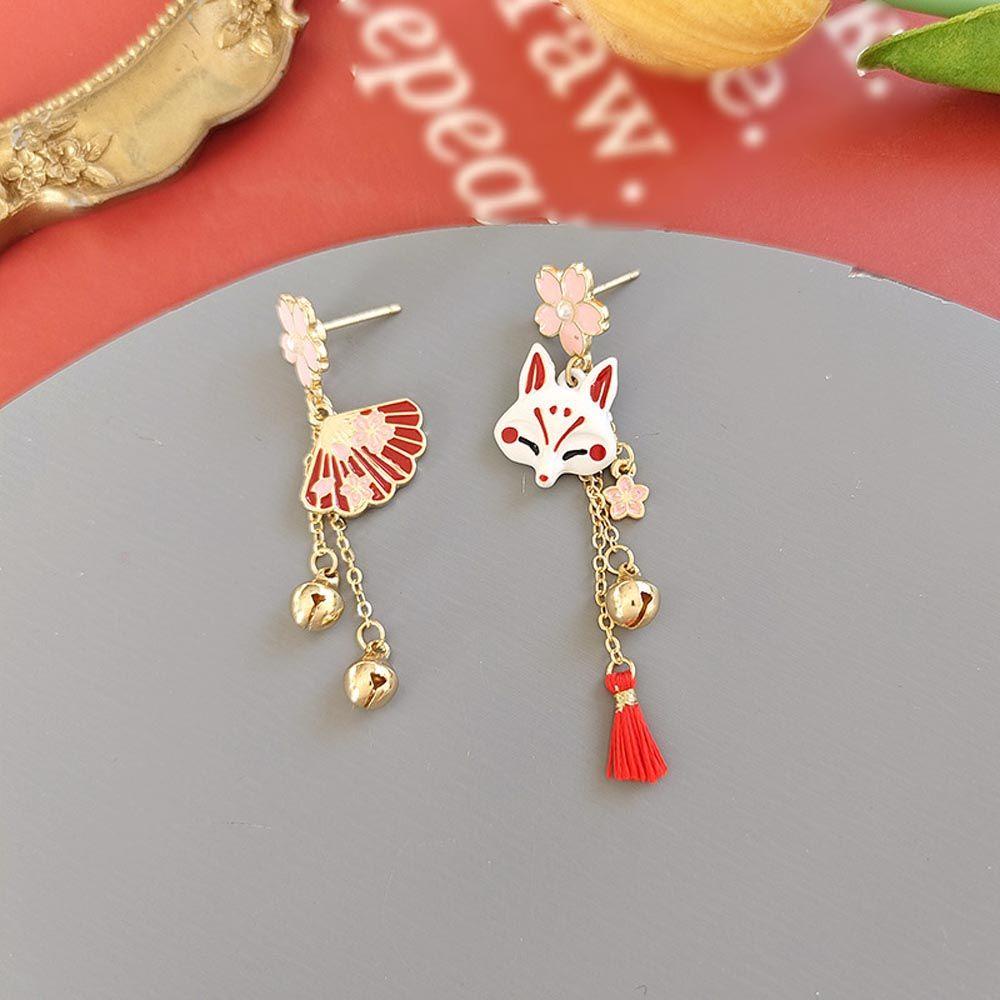Bông Tai Dáng Dài Hình Hoa Anh Đào Nhật Bản Dễ Thương Cho Nữ