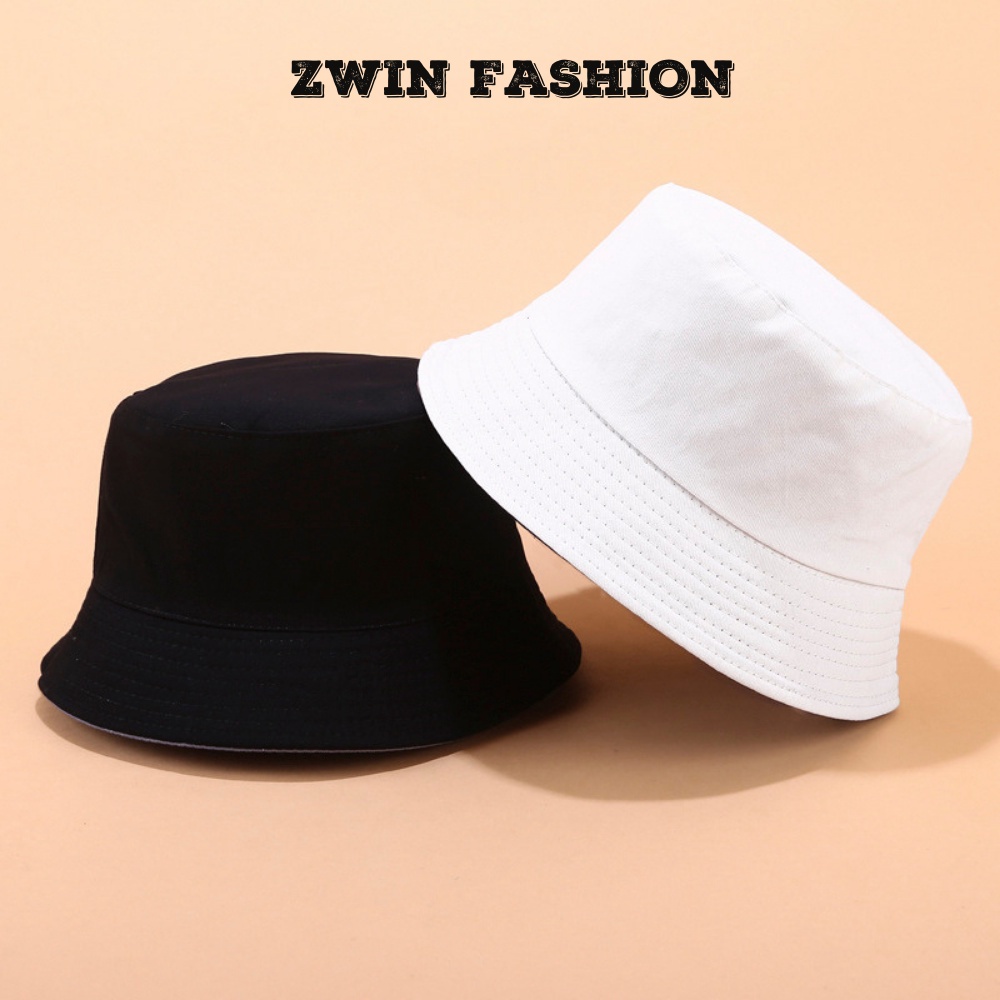Nón tai bèo vành tròn ❤️ Mũ bucket trơn hai mặt form đẹp unisex nam nữ BK02