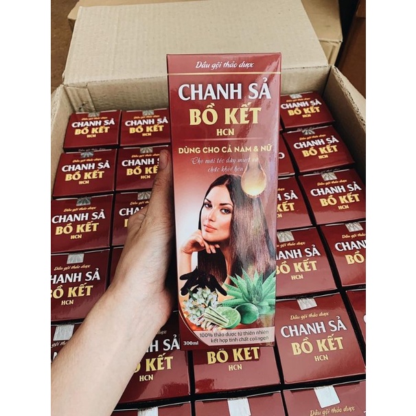 Dầu gội tảo dược chanh sả bồ kết HCN làm sạch gầu, giảm căng thẳng thần kinh chai 300ml
