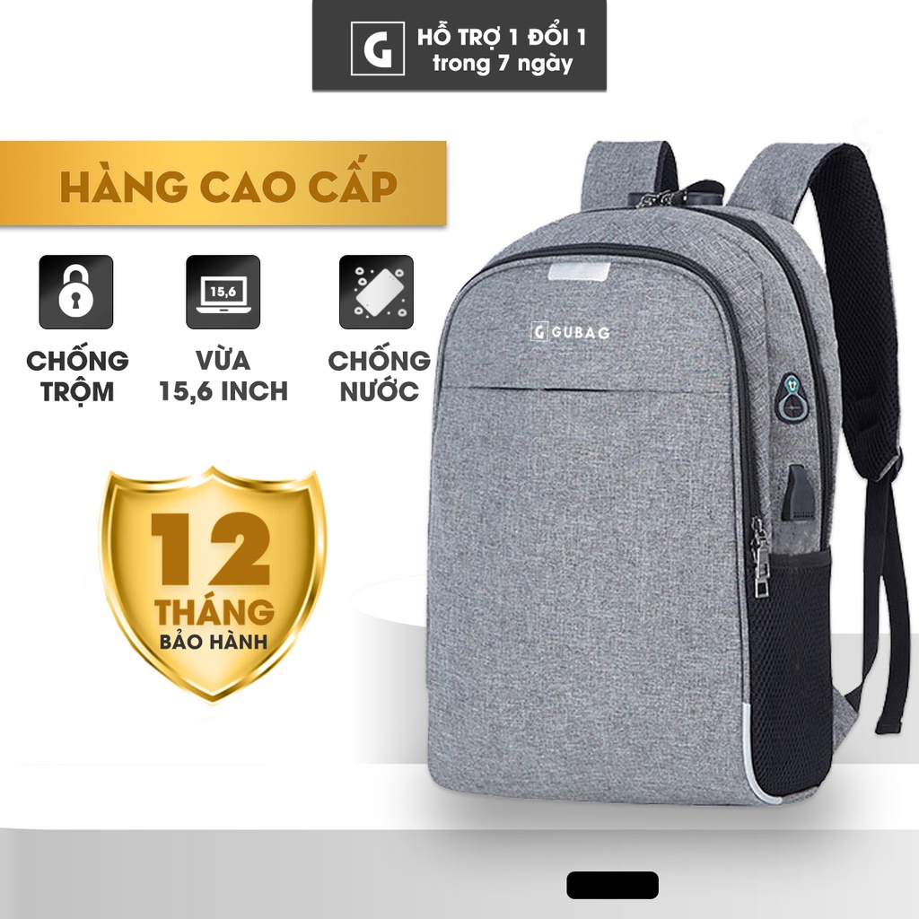 Balo chống trộm có khóa số Gu Bag BL07, đổi được mật khẩu, chống nước, chống xước, có lỗ cổng USB và lỗ cắm tai nghe