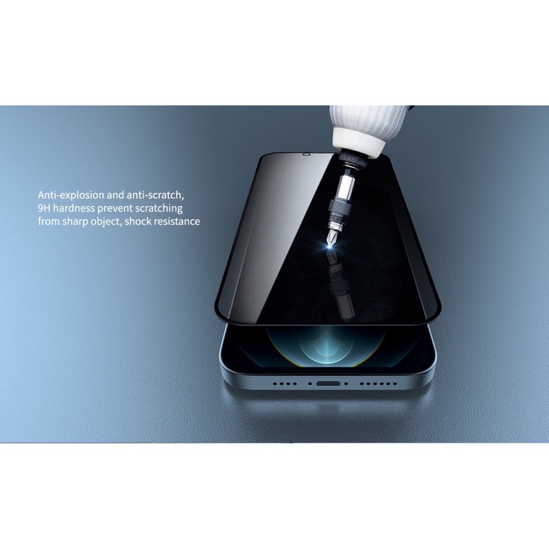 Kính cường lực Nillkin chống nhìn trộm iPhone 15 Pro Max, 14 Pro Max, 13 Pro, 12 Full màn hình chính hãng - Siêu bảo mật