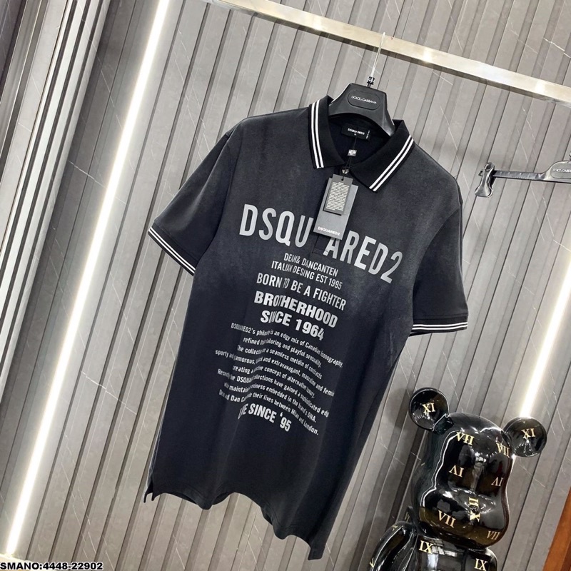 Áo Polo Nam DSQ In Chữ SPF Cực Hot - Áo Nam Polo In Chữ DSQ Siêu Đẹp