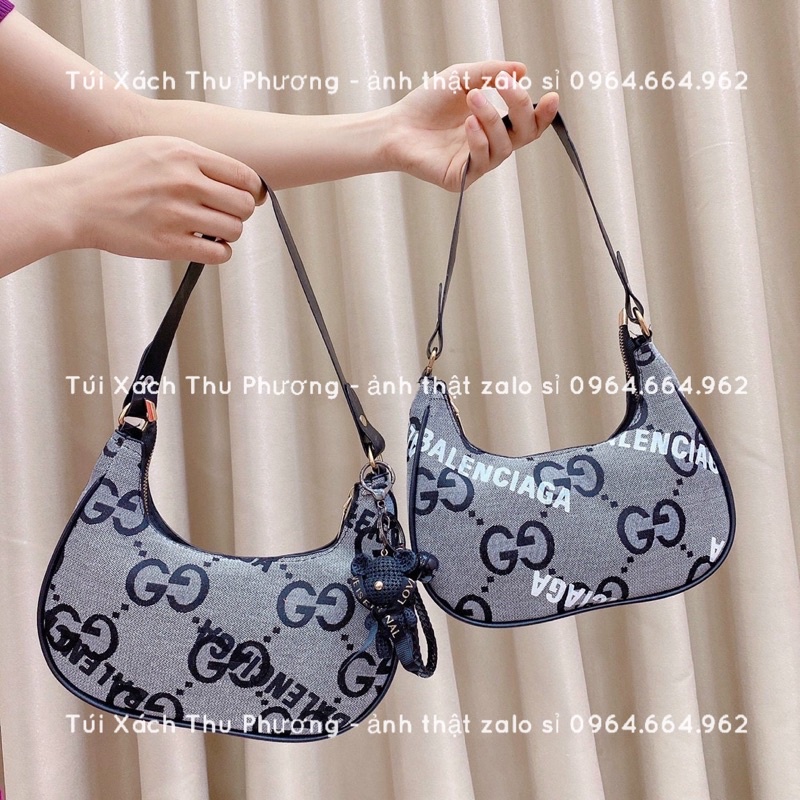 Túi kẹp nách nữ, túi đeo vai dáng thuyền size 22 hoạ tiết chữ siêu xinh cho nữ (cam kết chuẩn ảnh)