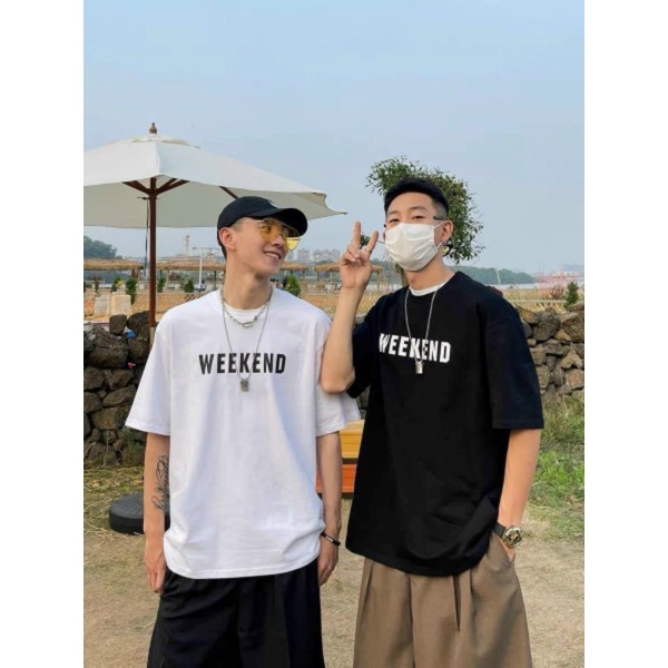 Áo thun Có size tay lỡ unisex MB, Weekend, singular, new york