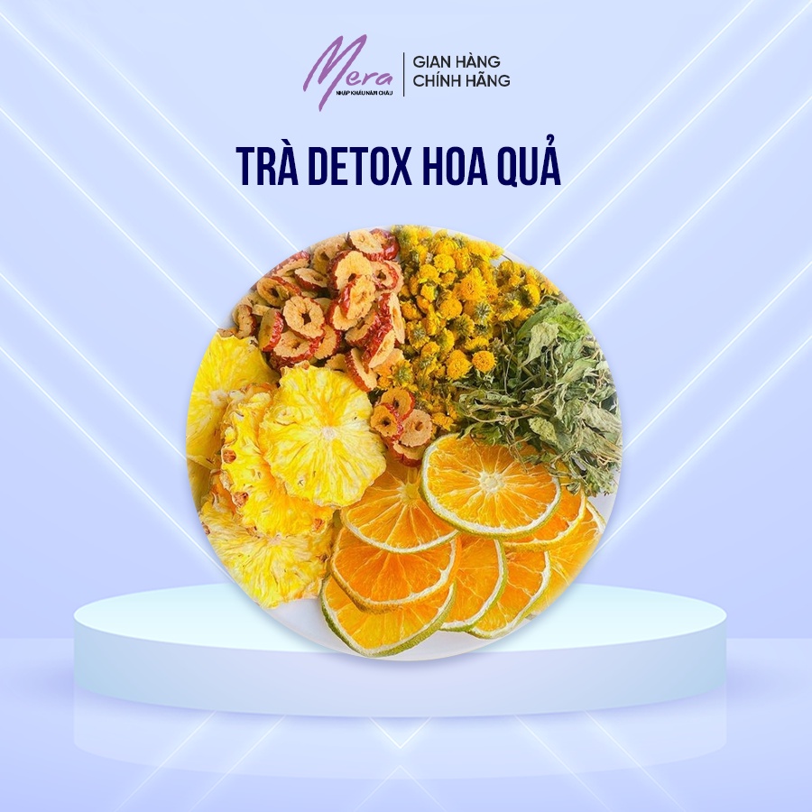 Trà detox hoa quả sấy gồm cam, dứa, hoa cúc, táo đỏ, cỏ ngọt - gói 10gr