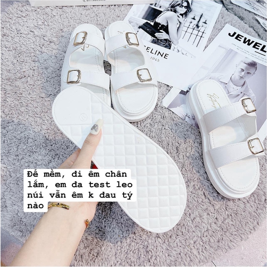 Dép trắng khoá đế cao kiểu mới
