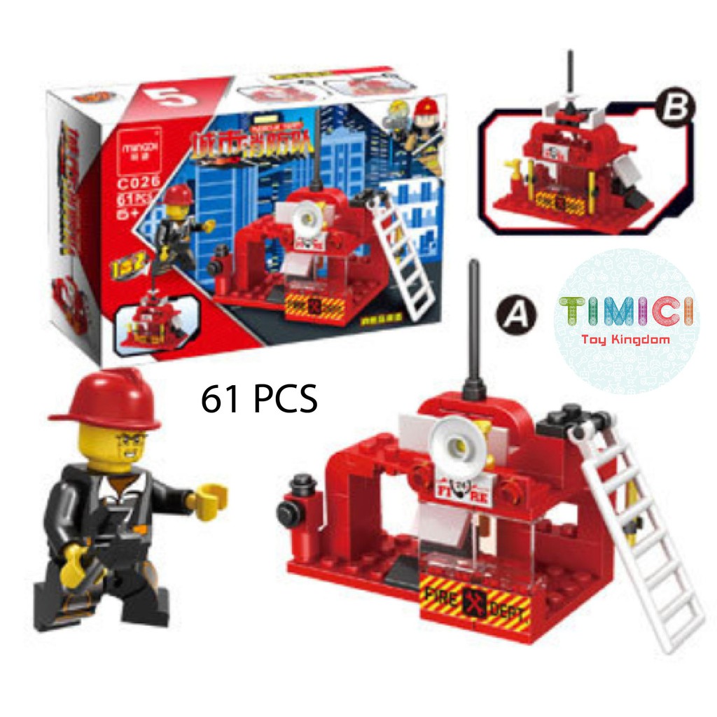 [LC026] Xe ô tô đồ chơi lego cứu hỏa xếp hình &quot;6 IN 1&quot; cho bé