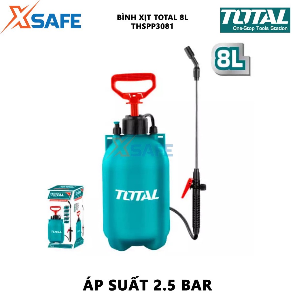 Bình Phun Xịt Thuốc Khử Khuẩn TOTAL THSPP3081 | Bình xịt 8l Dung tích bình xịt: 8L, Áp suất: 2.5 bar