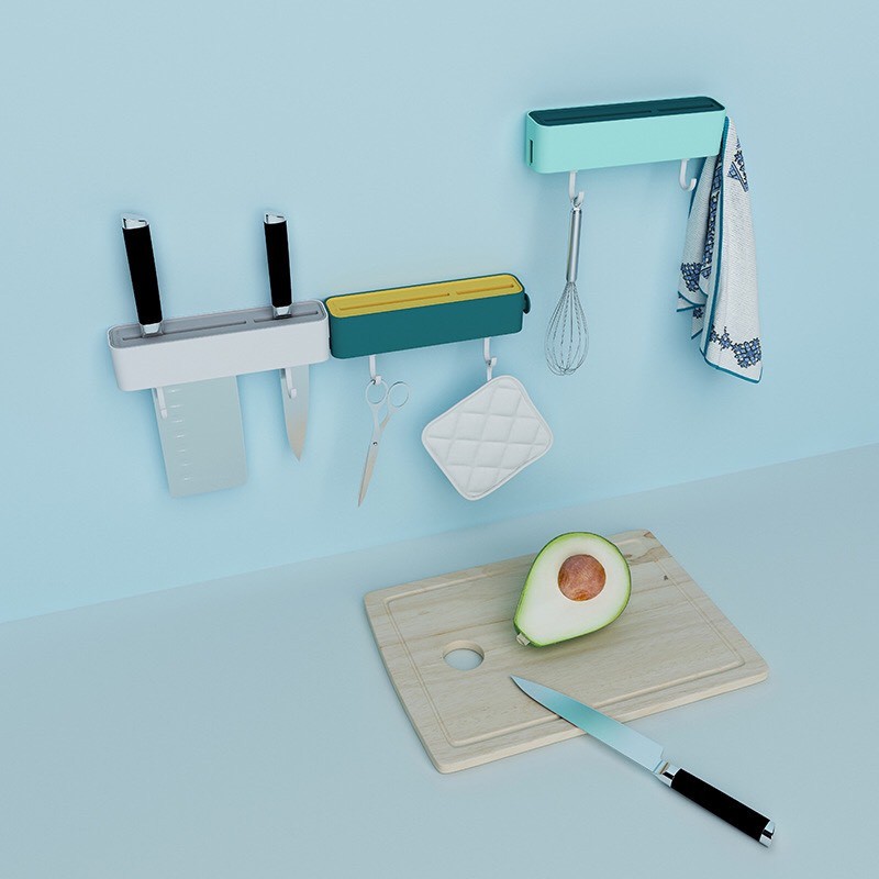 Kệ để dao kéo dán tường 2 móc