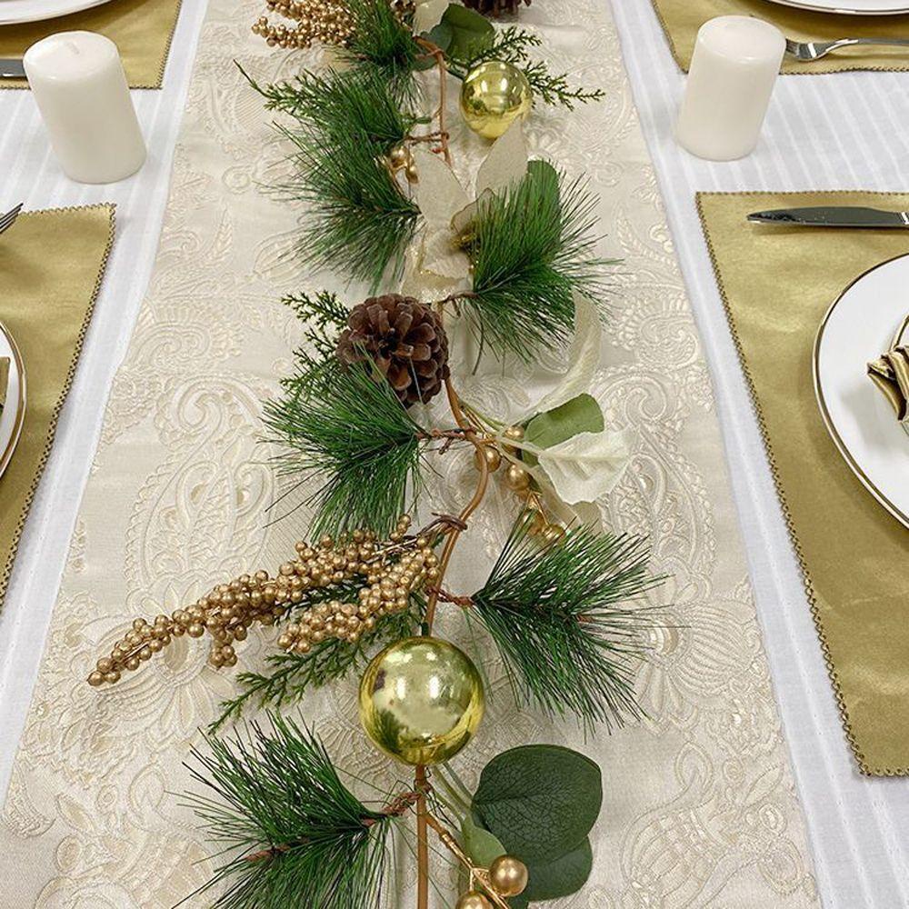 Dây Lá Bạch Đàn Nhân Tạo Màu Đỏ Dùng Trang Trí Phông Nền Lễ Tạ Ơn / Tiệc Cưới / Giáng Sinh