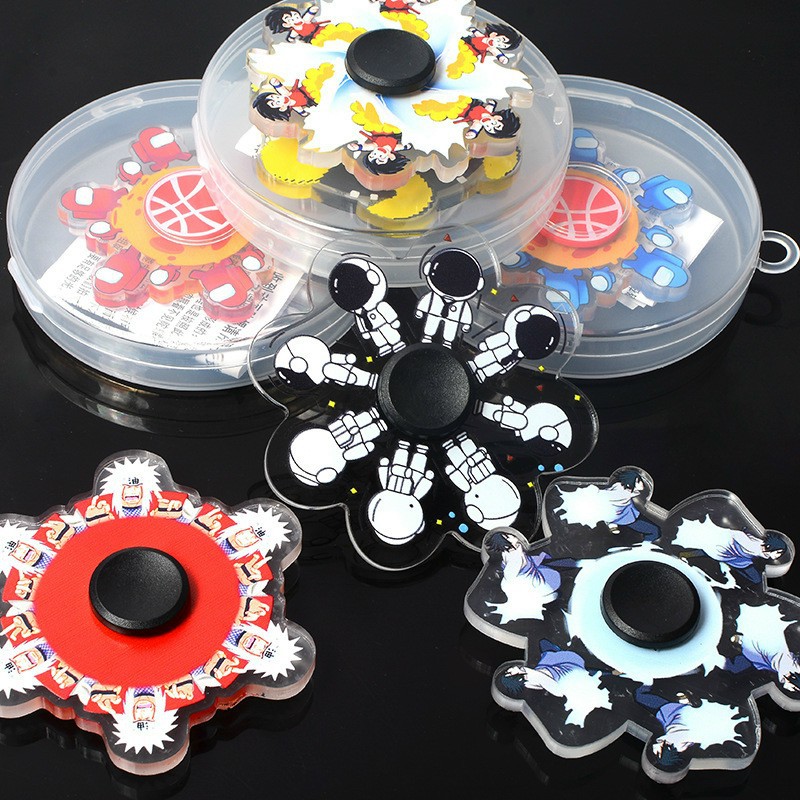 Set đồ chơi con quay spinner hình nhân vật hoạt hình vui nhộn cho bé