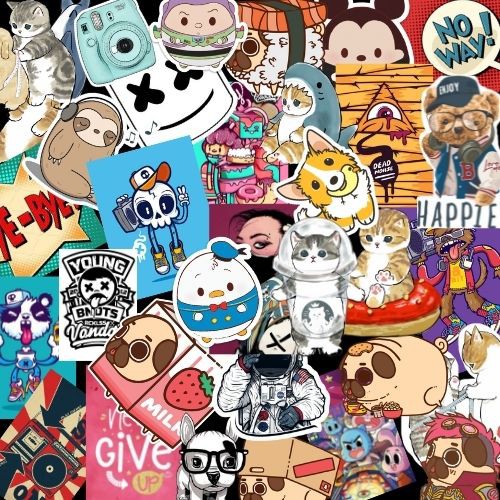 Combo Sticker  dán hình siêu ngộ lẫn cool ngầu Unisex (ngẫu nhiên - không chọn hinh