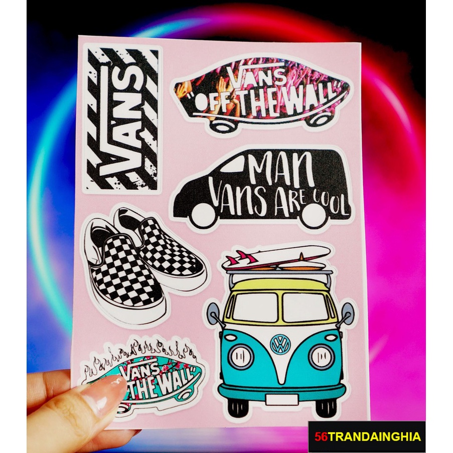 Sticker Vans | Sticker Dán Xe, Tem Dán Xe Máy, mũ bảo hiểm, trang trí laptop vali- Chống Thấm Nước, Chống Bay Màu