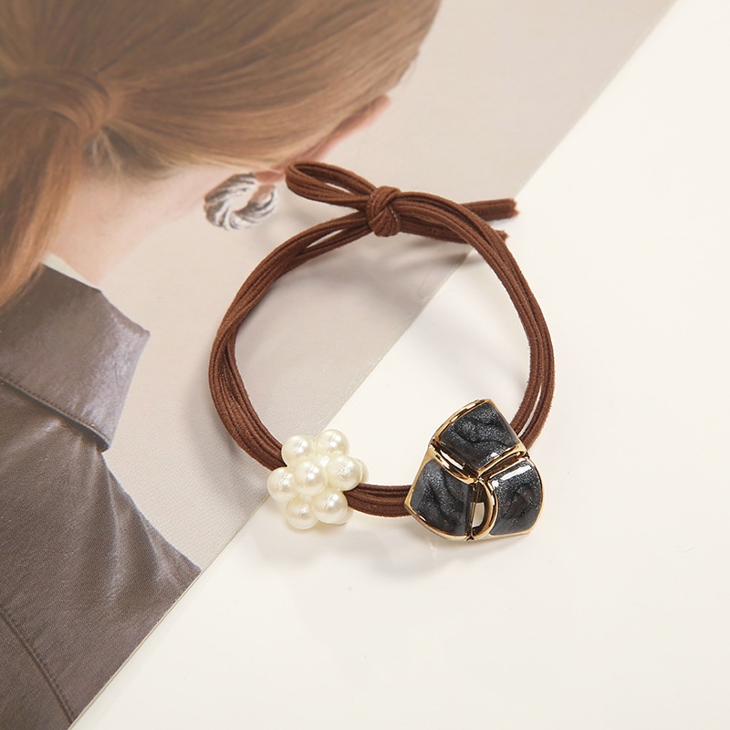 Dây Buộc Tóc Cao Su Co Giãn Đính Ngọc Trai Phong Cách Hàn Quốc