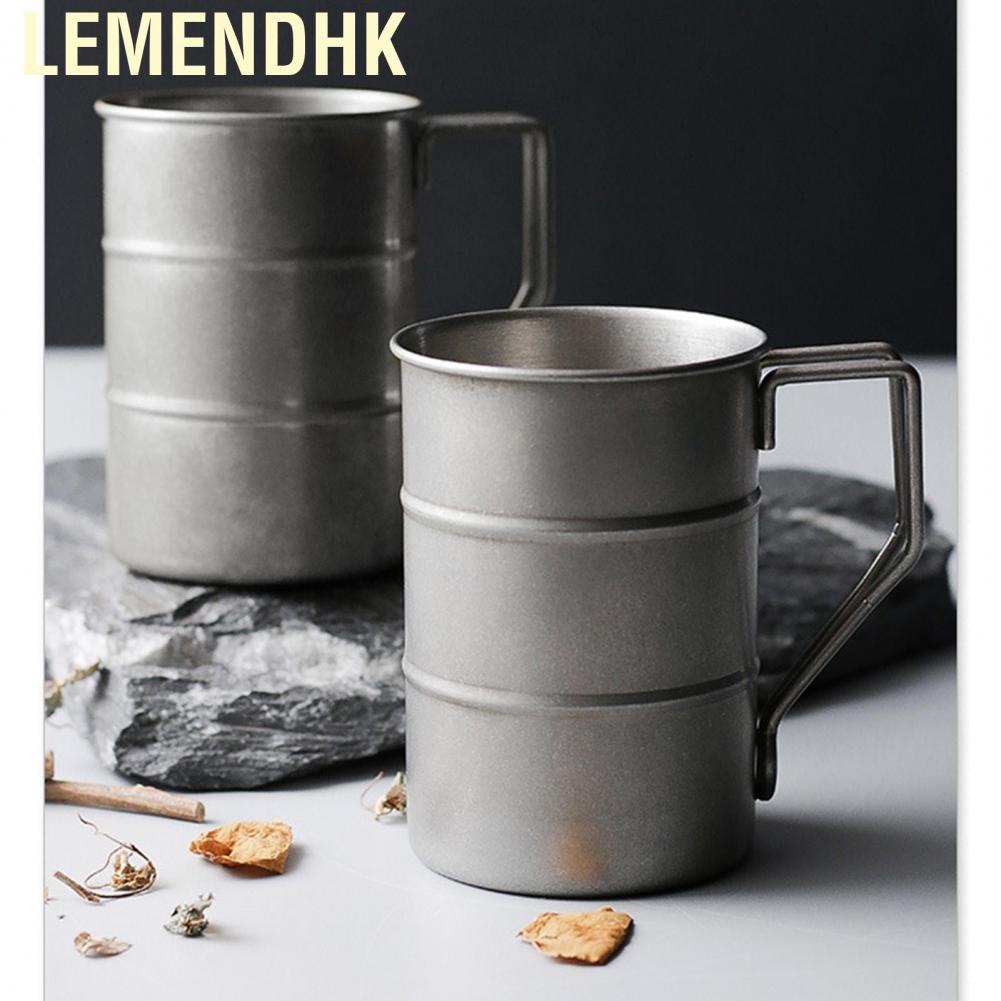Lemendhk Beer Cup 304 Stainless Steel Retro Style Round Bamboo Shape Camping Mug for Indoor Outdoor