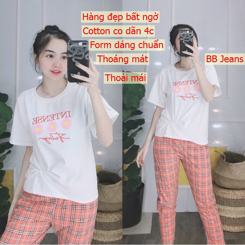 Set đồ bộ nữ đi chơi Intense đồ bộ nữ quần dài đủ màu 40-85kg chất cotton co dãn Panda Store