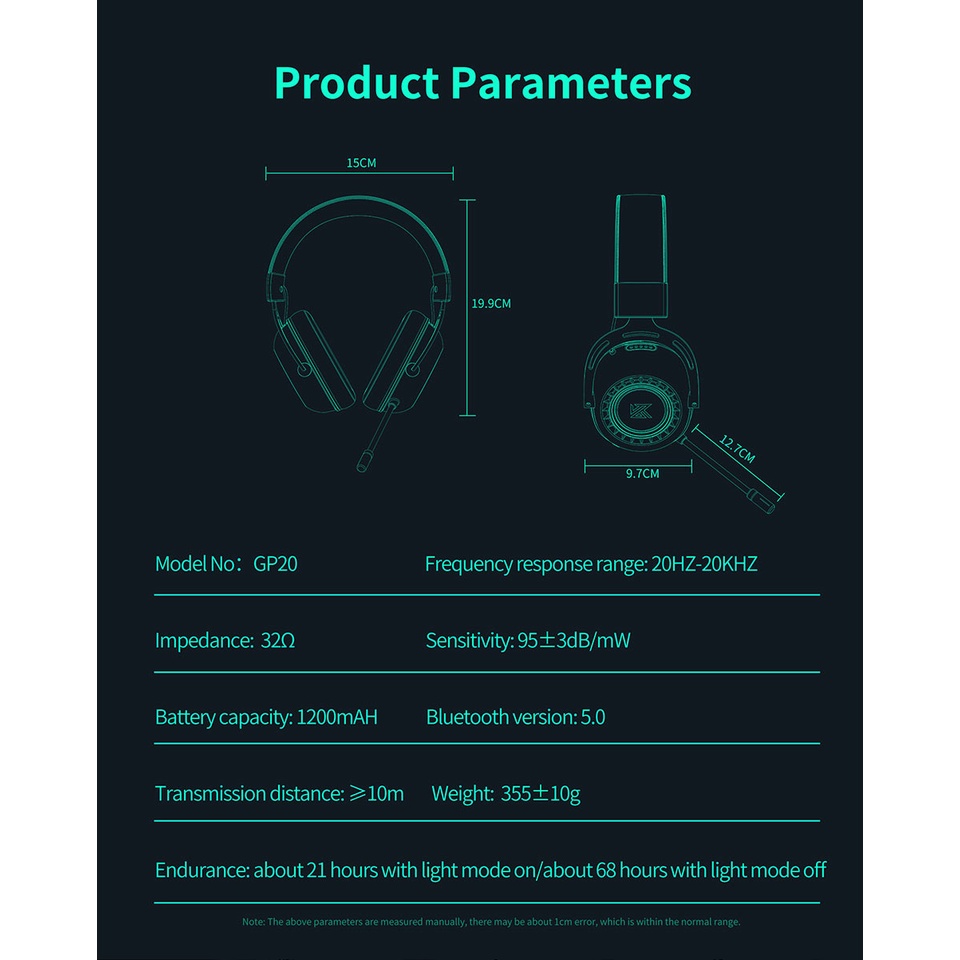 Tai Nghe bluetooth 2.4g Chơi game Không Dây kz gp20 5.0 rgb Và Phụ Kiện